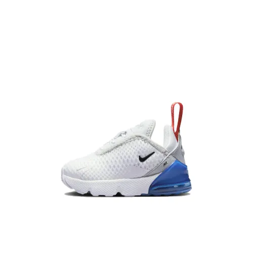 Nike Air Max 270 Амортизация Износостойкий Низкий Топ Обувь для малышей Белый и синий цвет Infant And Toddler