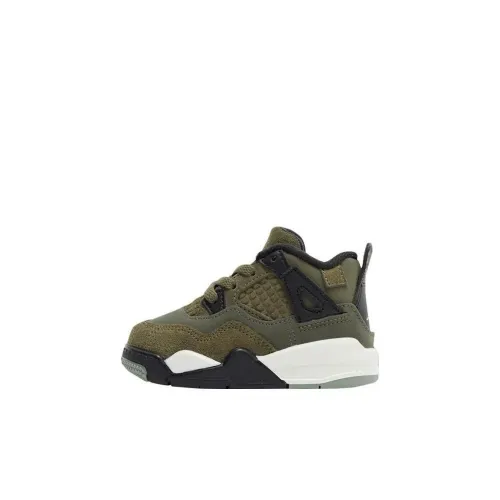 Jordan Air Джордан 4 MID Топ Обувь для малышей Зеленый Infant And Toddler