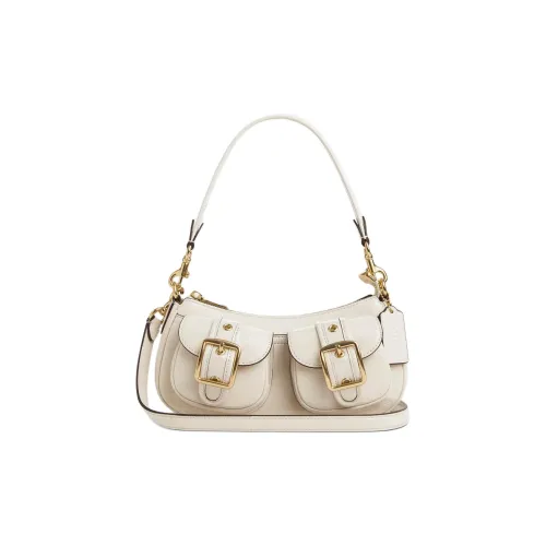 COACH Ashton Лакированная кожа Сумка на плечо Средний Женский Золото Жемчужно-белый