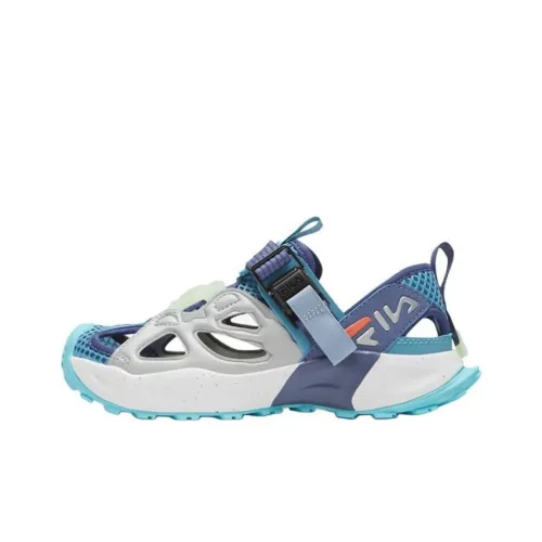 FILA KIDS Promenade Slip-resistant Abrasion-resistant Children's Sandals Blue Silver FILA KIDS Promenade Противоскользящие Износостойкие Детские Сандалии Синий Серебряный