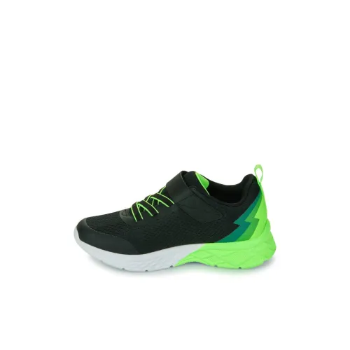 Skechers Microspec Ma II Vodroc Аbrasion Resistant Дышащий Низкий Топ Детская Беговая Обувь Черный Зеленый Малыш