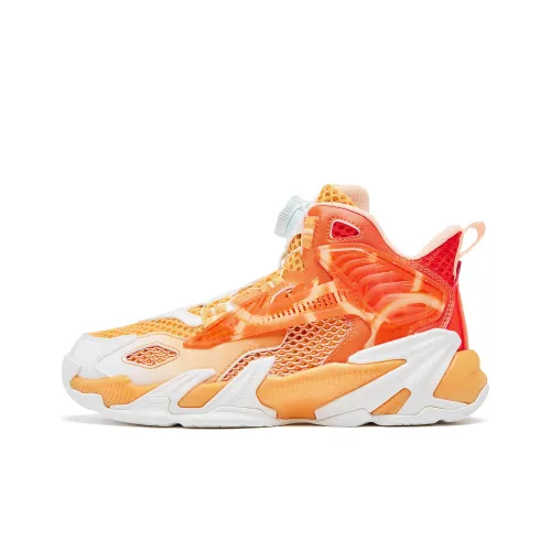 QIAODAN Детская баскетбольная обувь, низкий топ, оранжевый, красный, унисекс