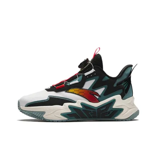 Antakids Cement Busters Slip-resistant Shock Absorbers High Top Children's Basketball Shoes White Black Green Teenagers
