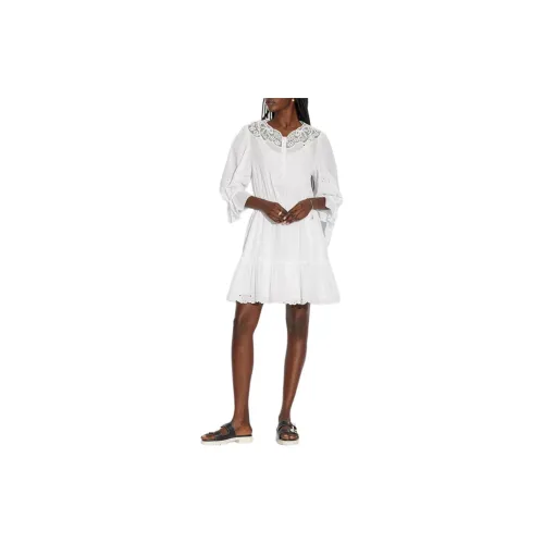 COACH Короткий рукав платье женское белое