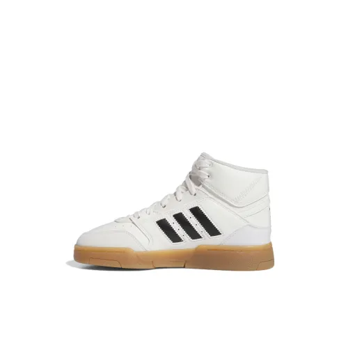 Adidas Originals Drop Step Устойчивый к истиранию MID Топ Детские Скейтбординги Белый Детский