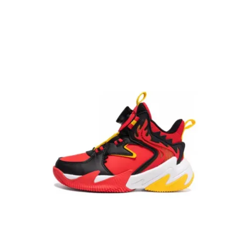 Предшкола 361°KIDS Амортизация Износостойкий MID Топ Детские Баскетбольные Кроссовки Красно-белый Желтый