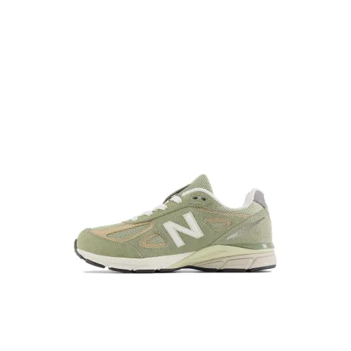 New Balance NB 990 V4 Амортизация и Дышащий Низкий Топ Детские Беговые Кроссовки Оливковый Лист Морская соль Детский