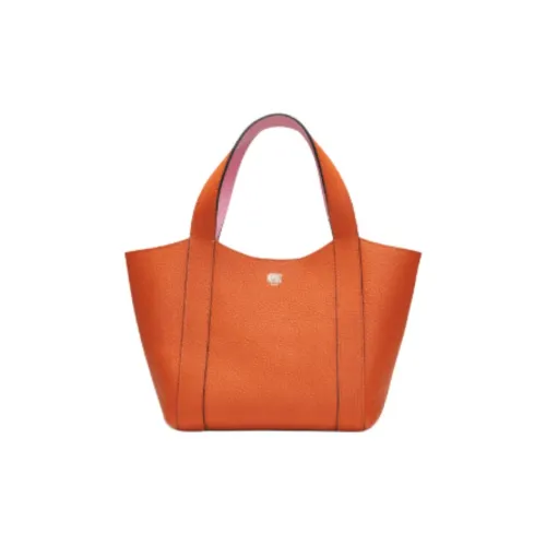 Moynat TaurillonGex Коровья кожа Тоут Сумка Сумка для покупок Сумка Маленькая Женская Nasturtium Апельсин Hot Любовь Пудра