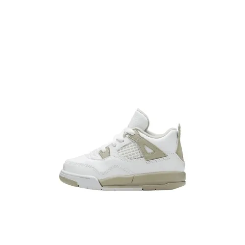 Jordan Air Джордан 4 Retro TD Амортизация Износостойкий MID Топ Обувь для малышей Белый Infant And Toddler