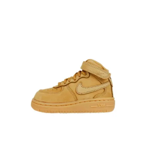 Nike Force 1 MID LV8 противоскользящие амортизаторы высокие топы детские для скейтбординга желтые детские