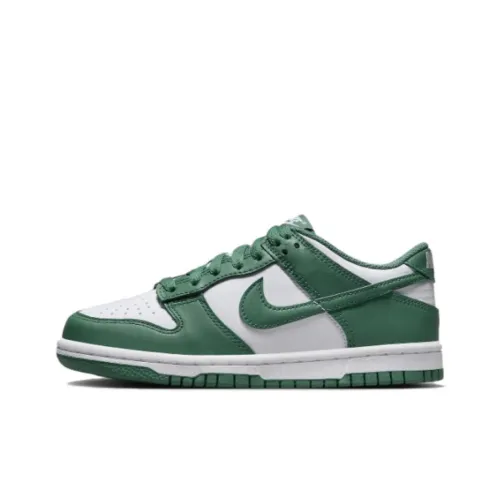 nike Dunk Low Топ Детские Скейтбординги Зеленый Белый