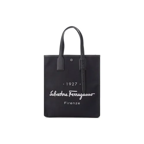 Ferragamo Ткань Тоут Сумка Сумка для покупок Сумка Сумка через плечо Унисекс Черный