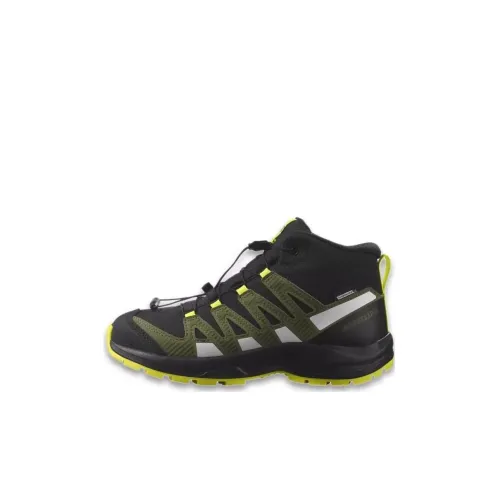 SALOMON XA PRO V8 MID Cswp Устойчивый к истиранию Дышащий MID Топ Детская Туристическая обувь Черный Коричневый Детский
