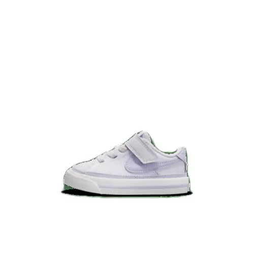 Nike Court Legacy Slip-resistant Амортизация Устойчивость к истиранию Низкий топ Обувь для малышей Белый Фиолетовый