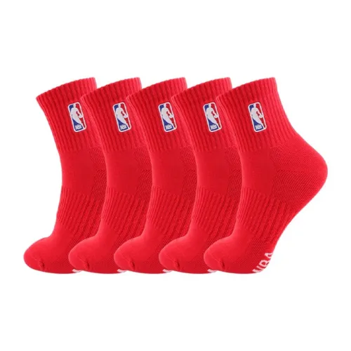 NBA Высокие носки Мужские 5 пар красные