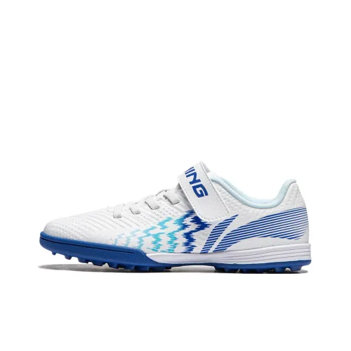 LINING YOUNG Низкий Топ Детская Футбольная Обувь Белый Синий