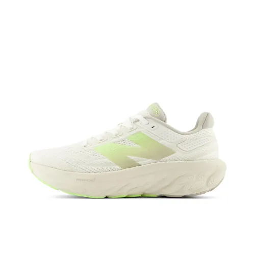 New Balance 1080 v13 Устойчивые к истиранию Низкие Беговые кроссовки Унисекс Белый Зеленый