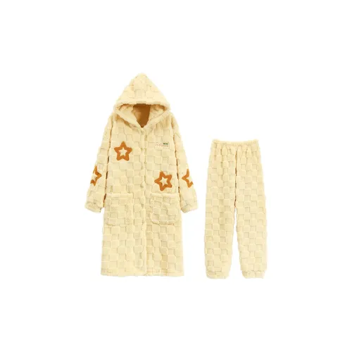 Qiao Ni Tong Пижамный комплект женский желтый