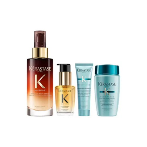 KERASTASE Ночной питательный блестящий шампунь и кондиционер набор для чистки и разглаживания 30 мл*3 + 90 мл