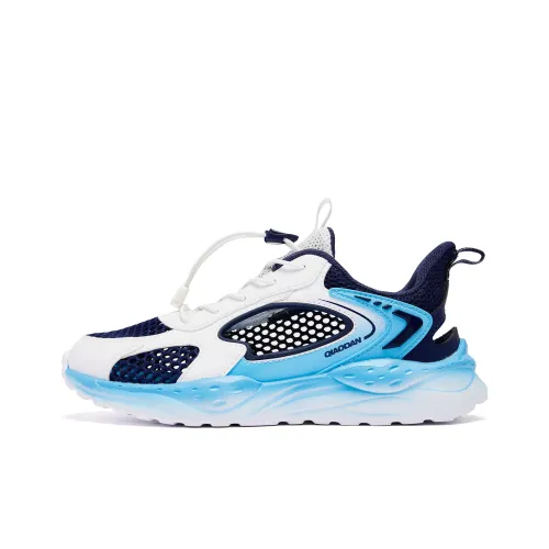 QIAODAN Рамка Низкий Топ Детская Беговая Обувь Синие Белые