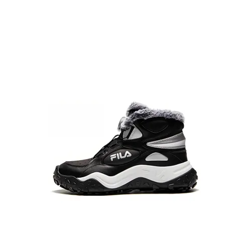 FILA KIDS SKIER BOOT Противоскользящий устойчивый к истиранию MID Топ Детская беговая обувь Черный Белый Детский