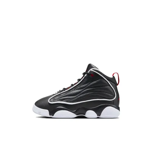 Джордан Pro Strong Амортизация Износостойкий Высокий Топ Детские Баскетбольные Кроссовки Черный Белый Красный