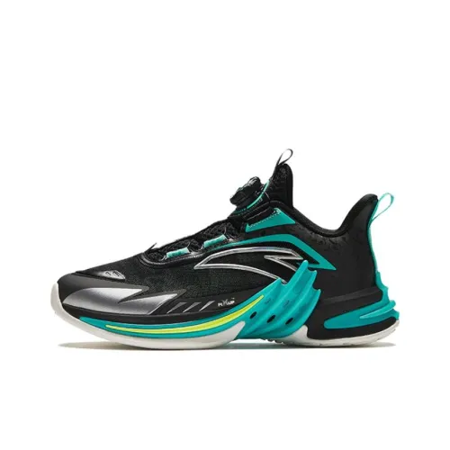 Antakids Амортизация Износостойкий MID Топ Детские Баскетбольные Кроссовки Черный Зеленый