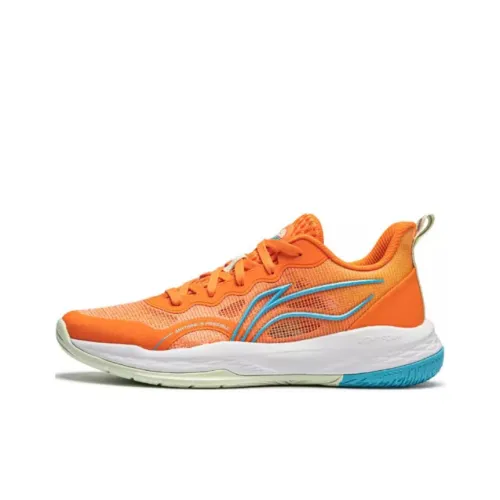 LINING YOUNG Dragon Fist V2 Детские баскетбольные кроссовки Низкий верх Оранжевый Синий Унисекс