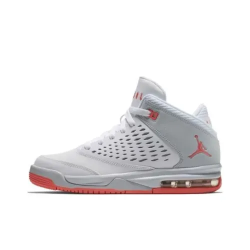 Jordan Flight Происхождение 4 GS Противоскользящий Устойчивый к истиранию MID Топ Детские Баскетбольные кроссовки Серый Белый Подростки