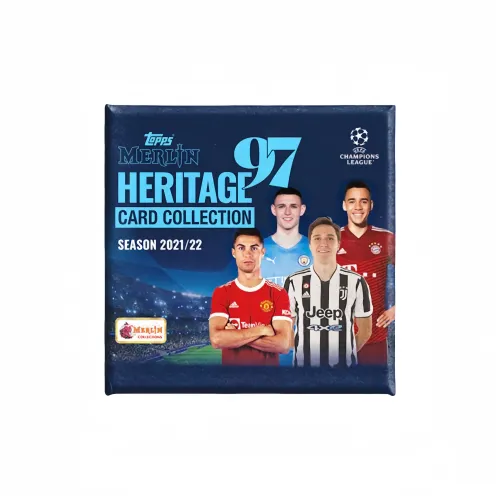 Topps 21 22 Merlin 97 Heritage UEFA Merlin 97 Champions League Футбол Box Спортивные Карты Целая Коробка