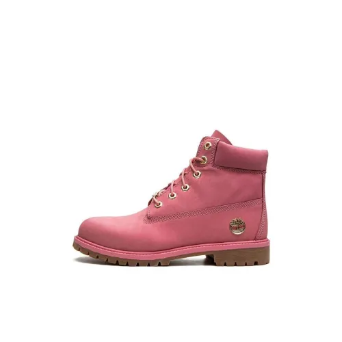 Timberland PREMIUM 6 Inch Амортизация Износостойкий Колено Высокие Детские ботинки Розовый Детский
