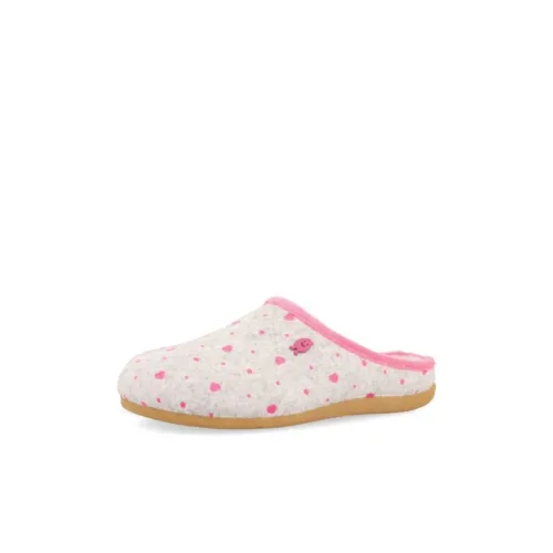 GIOSEPPO Противоскользящие термические детские тапочки серо-розового цвета для дома