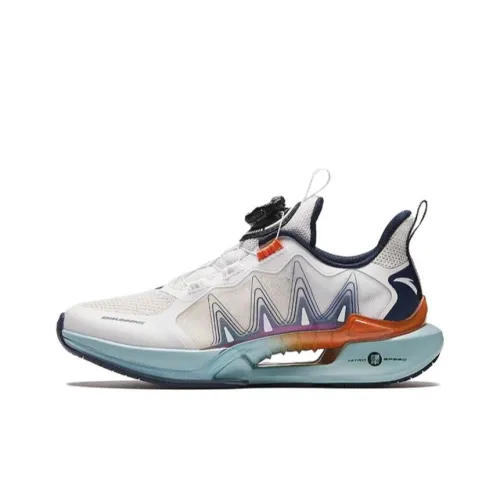 Antakids Chasing Wind 6,0 Амортизация Устойчивость к истиранию Отскок Дышащий Низкий Топ Детская беговая обувь Белый Синий