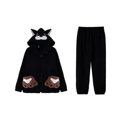 Qiao Ni Tong Пижамный комплект женский черный