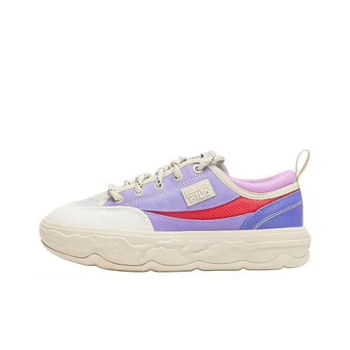 FILA KIDS Наследие FHT Slip Resistant Abrasion Resistant Низкий Топ Детские Скейтбординги Фиолетово-бежевый Подростки