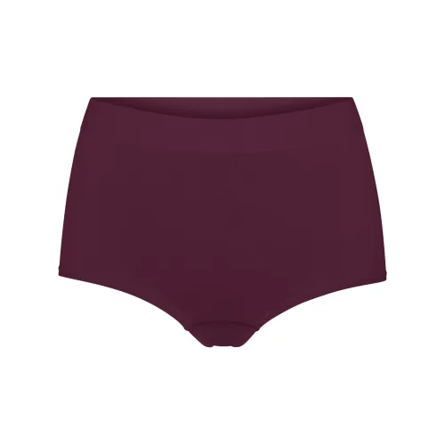 SKIMS Мягкий Сглаживающий Бесшовный Boy Short Трусы Женские 1 Пачка Deep Berry