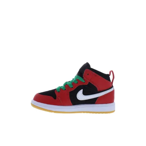 Jordan Air Jordan 1 Детские баскетбольные кроссовки MID Топ Красный Pre School