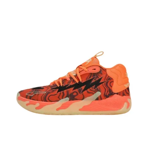 PUMA MB.03 Slip-resistant Abrasion-resistant Low-top Basketball Shoes Unisex Orange PUMA MB.03 Противоскользящие Износостойкие Низкие Кеды для баскетбола Унисекс Оранжевые