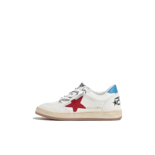Golden Goose Ball Star Детские Скейтбординги Низкий Топ Белый Красный Звезда Kids