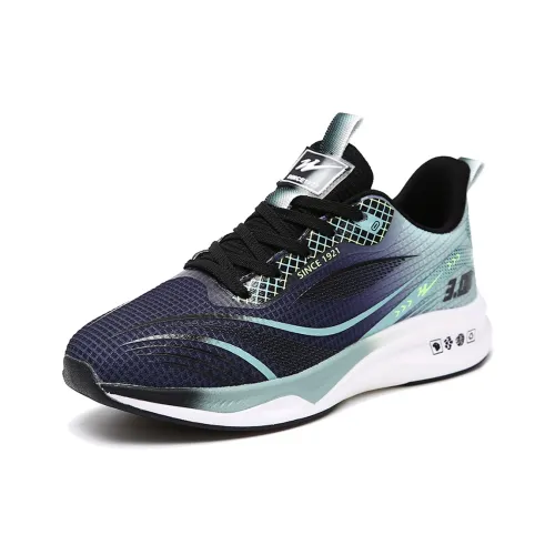 Binary Поддержка Легкий Отскок Низкий Топ Повседневные Беговые кроссовки Унисекс Черный Зеленый