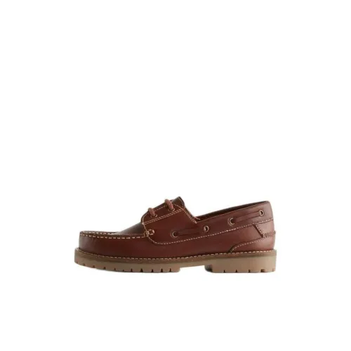 ZARA Детская кожаная обувь Low Top Коричневый Kids