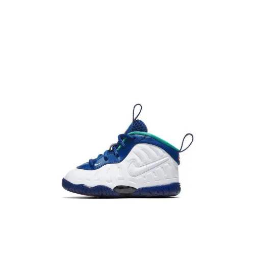 nike Little Posite Pro противоскользящие амортизаторы MID топ обувь для малышей белый синий Infant и Toddler