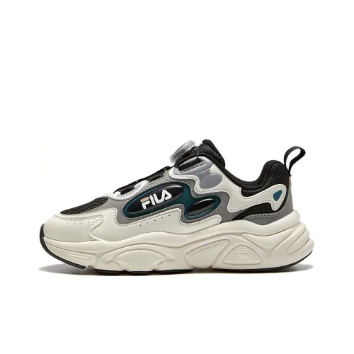 FILA KIDS Устойчивый к истиранию низкий топ Детская беговая обувь Черный Белый