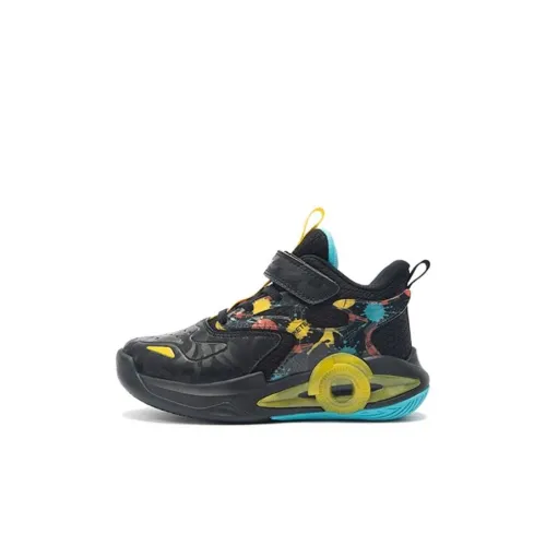XTEP Детские баскетбольные кроссовки High Top Черный Синий Желтый Для дошкольников