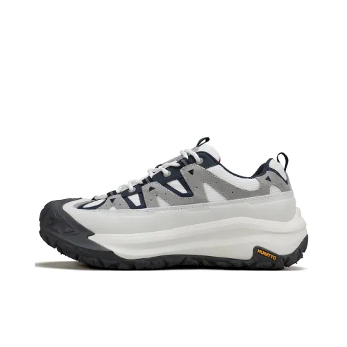 HUMTTO Амортизация Противоскользящее покрытие Устойчивость к ударам Отскок Низкий Топ Походная обувь Мужская Белый Темно-синий