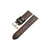 Розово-золотая шпилька - темно-кофейная кожа