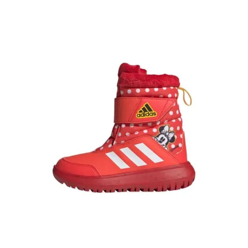 Disney x Adidas WINTERPLAY противоскользящие термические детские ботинки с высоким коленом красные для малышей