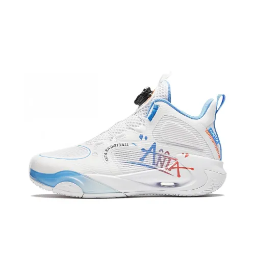 Antakids Wind Tunnel 2,0 Амортизация Износостойкий MID Топ Детские Баскетбольные Кроссовки Белый Синий