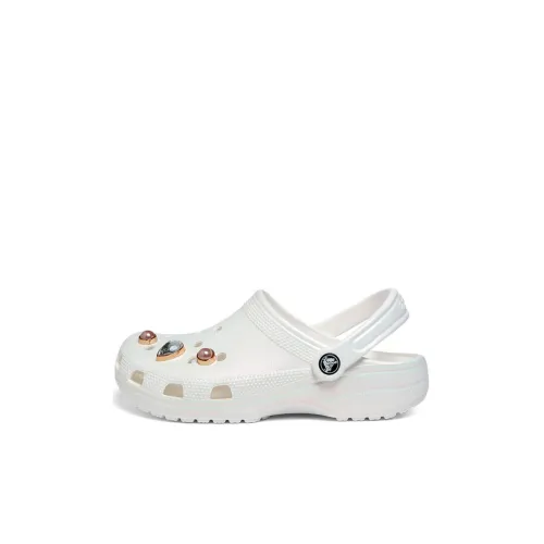 Crocs Классический Crystals PEARLS Slip-Resistant и Breathable Slippers Белый Детский