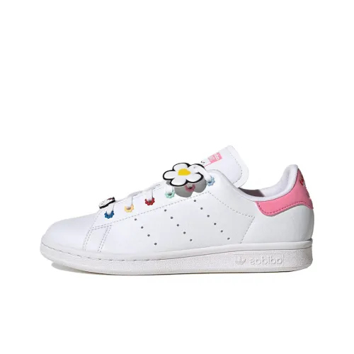 Adidas Originals Stan Smith Low Топ Детский Скейтбординг Белый Розовый Подростки